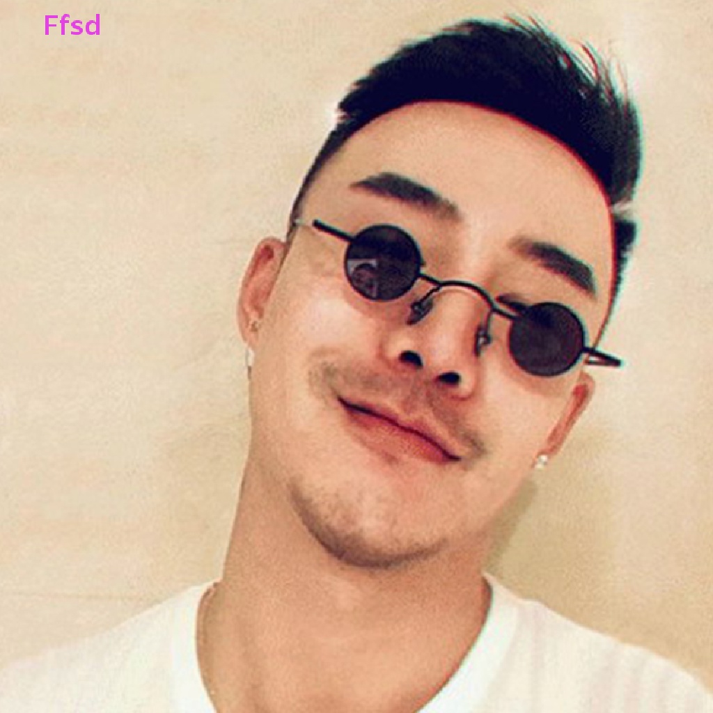 Kính Mát Gọng Tròn Nhỏ Bằng Kim Loại Phong Cách Punk Cổ Điển Thời Trang