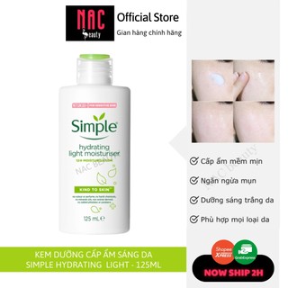 [Chính hãng] Kem dưỡng da Simple Kind To Skin Hydrating Light Moisturiser 125ml