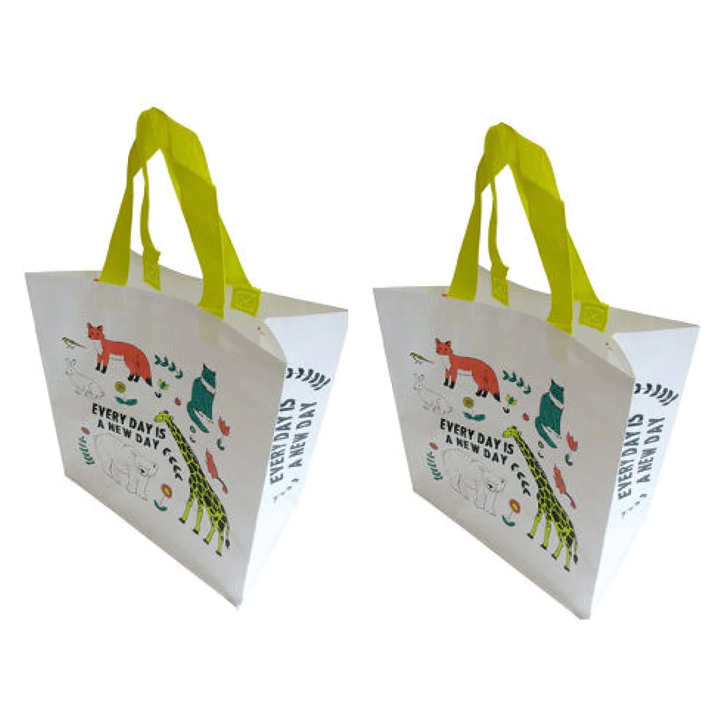 Daiso Túi xách 32x18x35 cm Pp Woven Port Bag(Animal)