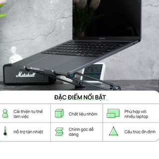 Giá đỡ laptop HyperWork L1 - chất liệu kim loại ( Hàng chính hãng)