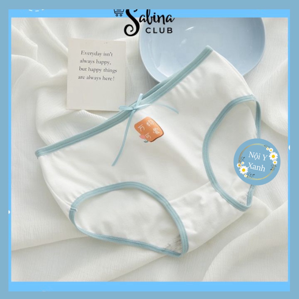 Quần Lót Nữ Cotton Trơn Hoạt Tiết Siêu Dễ Thương QL1 nội y xanh, chất đẹp, deal tốt