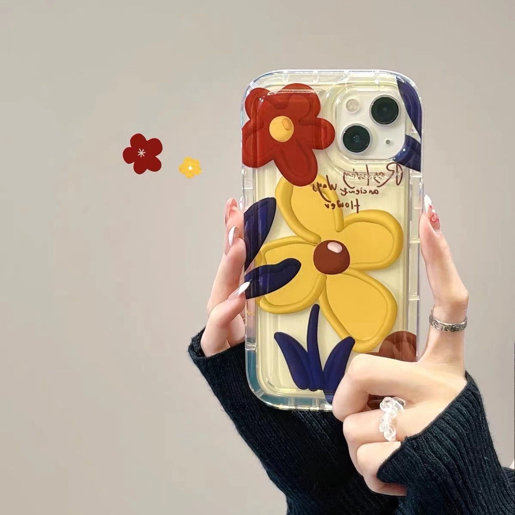 Ốp Điện Thoại TPU Dẻo Trong Suốt Họa Tiết Hoa Hướng Dương Chống Sốc Cho IPhone 14 13 12 11 Pro XS Max X XR 8 7 6 6S Plus