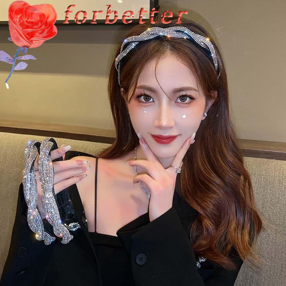 Băng đô cài tóc đính đá lấp lánh phong cách Hàn Quốc sang trọng cho nữ