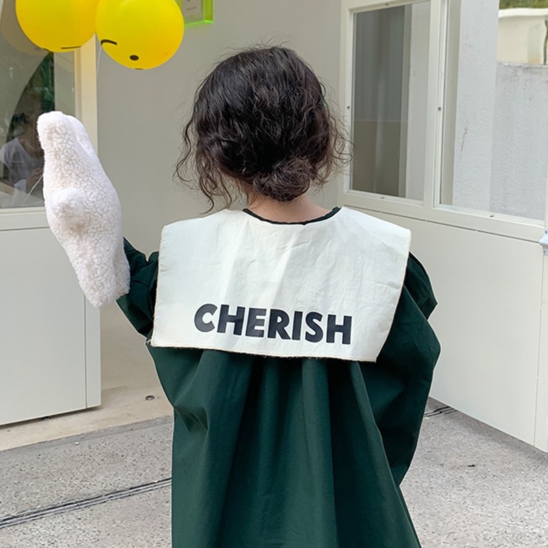 Đầm Tay Phồng Chiết Eo Chất Liệu Thân Thiện Với Da Thoáng Khí Thời Trang Xuân Thu Cho Bé Gái Từ 3