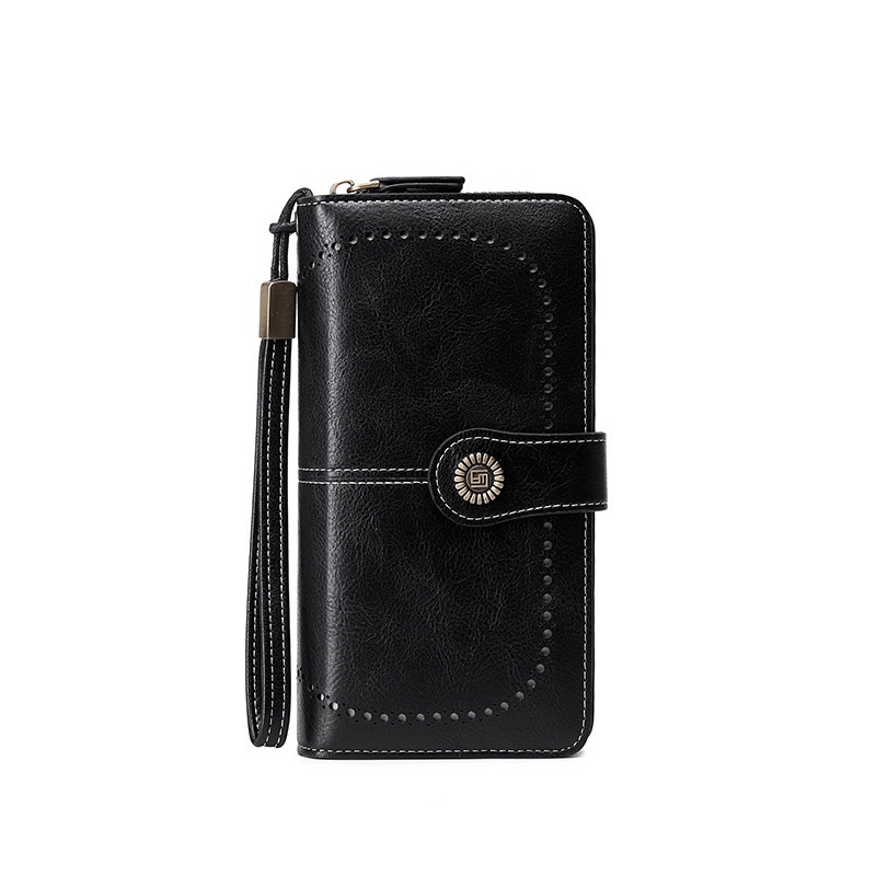 IELGY Ví Dài RFID Chống Trộm Phong Cách Cổ Điển Cho Nữ