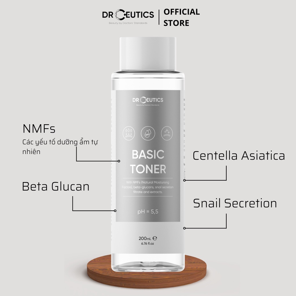 DRCEUTICS Basic Toner Cấp Ẩm Cho Da Dầu (200ml)