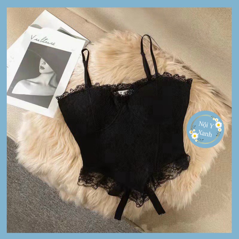 Áo lót nữ LENABRA, bra tiểu thư sang chảnh phối ren ôm body tôn dáng nội y xanh, chất đẹp, deal tốt