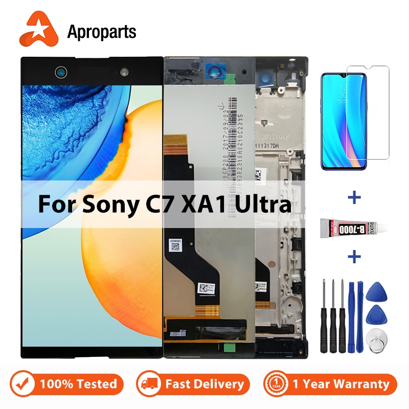 Màn hình LCD cho Sony Xperia XA1 Ultra G3221 G3212 G3223 G3226 C7 Màn hình LCD Màn hình cảm ứng Số hóa màn hình cảm ứng Lắp ráp với khung