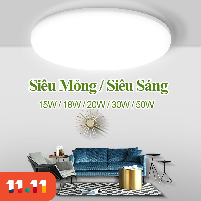 Đèn trần siêu sáng 15W 20W 30W 50W 12W 24W đèn trần phòng ngủ chống thấm nước chất lượng cao,đèn ốp trần phòng khách