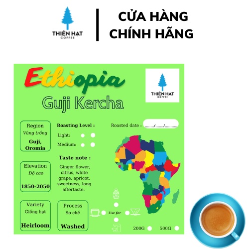 Cà phê hạt rang Ethiopia Guji Kercha nhập khẩu