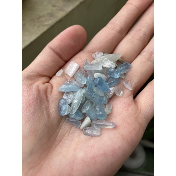 Set 50gr vụn đá Sunstone / Moonstone / Aquamarine/ Rhodochrosite chip thanh tẩy tự nhiên - Crystal Chip