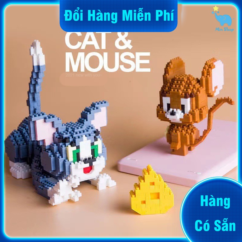 Mô Hình Lắp Ráp Tom Jerry Đồ Chơi Ghép Xếp Hình Mô Hình Nhân Vật Disney Làm Quà Tặng Trưng Bày Decor
