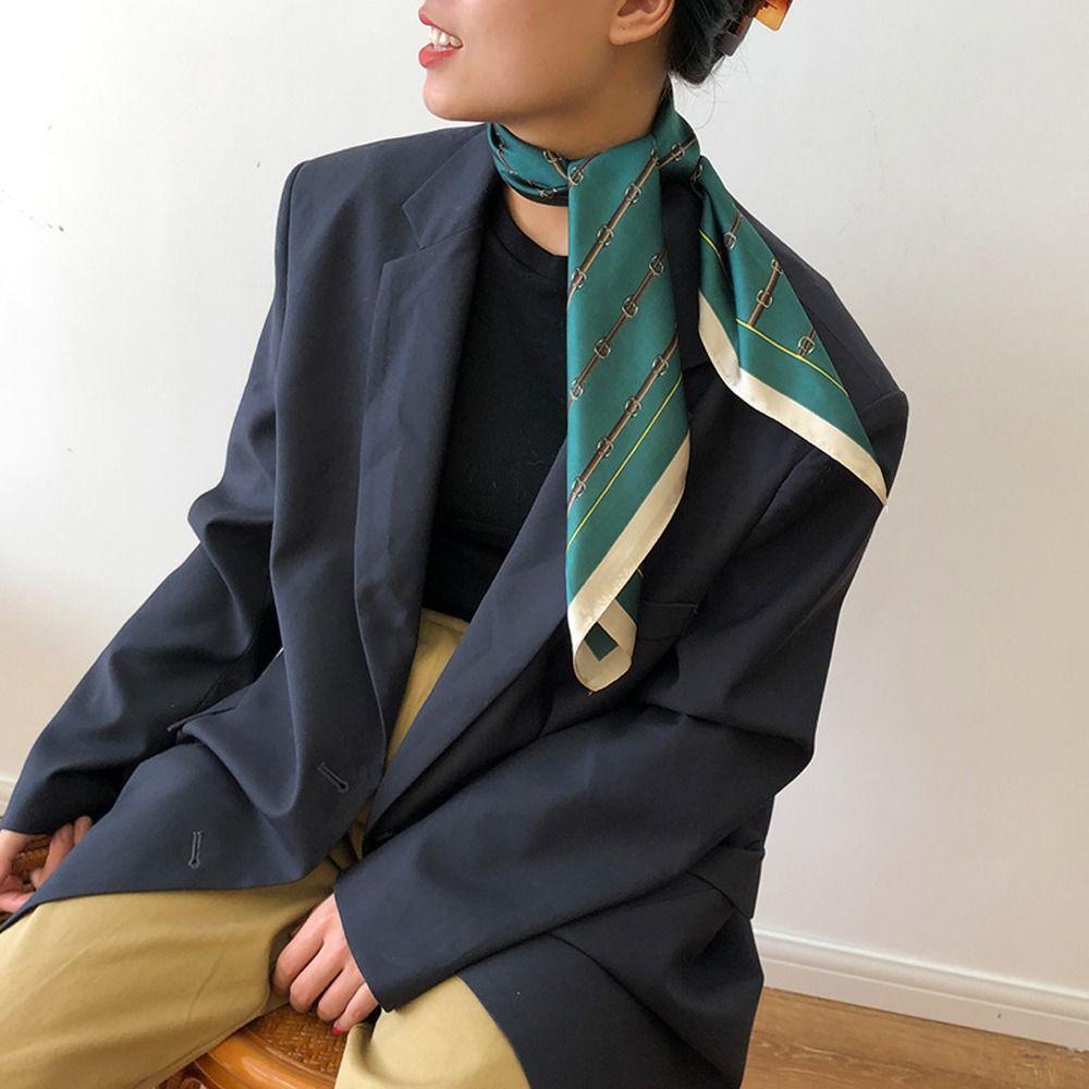 TWINKLE Khăn Quàng Cổ Hình Vuông 70cm Bằng Lụa Satin Đa Năng Thời Trang Xuân Hè