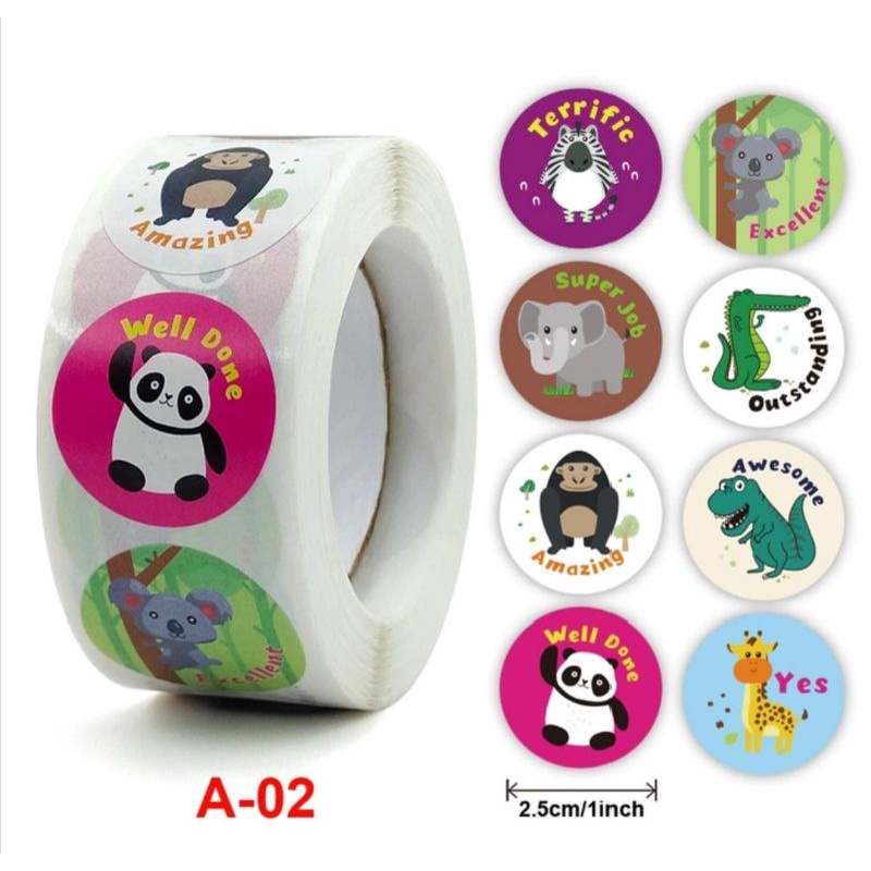 Cuộn 500 stickers khen thưởng - hình dán khen thưởng