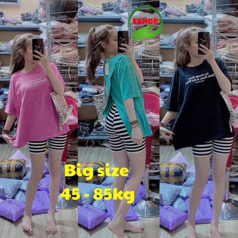 Đồ Bộ Nữ Áo Chéo Lưng Eshop Đồ Bộ Mặc Nhà Bigsize Quần Lửng Ngố Thun Gân Có Túi Đẹp Dễ Thương Đi Chơi Ngủ Cute Db89