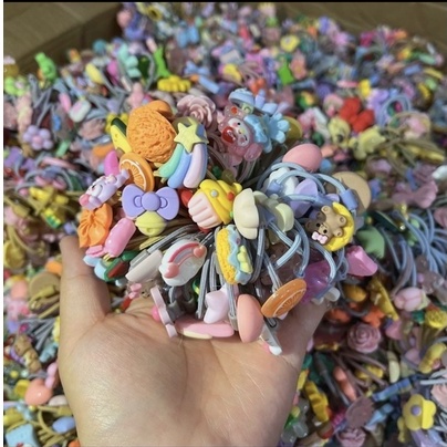 [Ngẫu nhiên] 1 cộng Thun Cột Tóc Bông Hoa Và Thú Ngẫu Nhiên