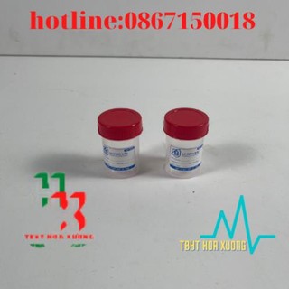 Lọ đựng mẫu bệnh phẩm lưu mẫu có nắp màu đỏ 50ml lọ đựng phân lọ ly đựng nước tiểu