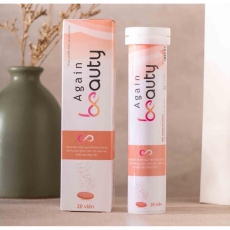 Viên Sủi Làm Trắng, Trẻ Hóa Da, Mờ Nám, Chống Lão Hóa  Again Beauty - Hộp 20 Viên
