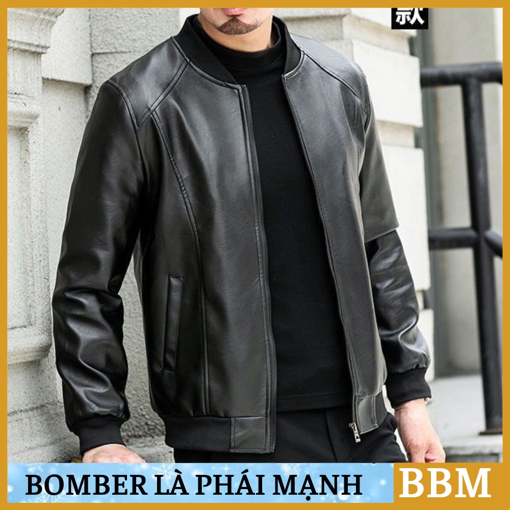 ÁO Khoác Da Nam Cao Cấp Phong Cách Hàn Quốc Áo Da Bomber Đẹp Nhất 2022