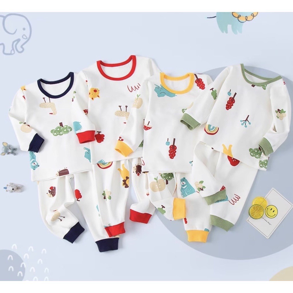 Bộ quần áo trẻ em dài tay Minky Mom Khu Rừng cho bé trai bé gái, vải thun lạnh cao cấp siêu co giãn và mềm mịn