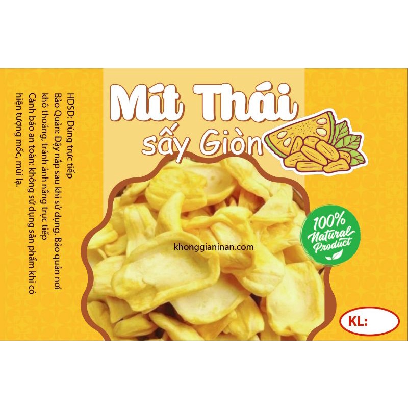 Tem / Nhãn dán sản phẩm "Mít Thái Sấy Giòn" by meanche - có in các loại tem ăn vặt siêu hot theo yêu cầu