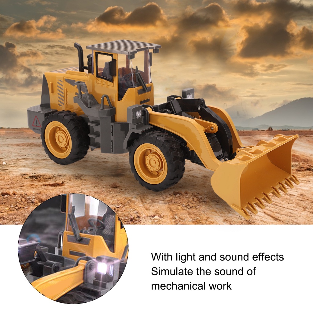 Có thể bán buôn 8 kênh Phiên bản hợp kim Máy xúc đẩy hàng Đồ chơi điều khiển từ xa máy xây dựng Vermont055 Hàng giao ngay