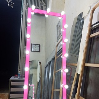 Gương đèn LED 60x160cm viền hồng cute