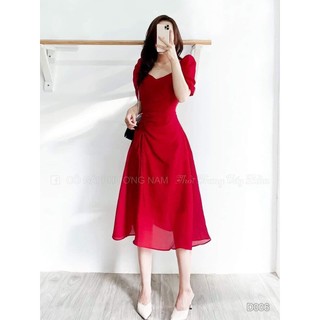 Đầm voan rút eo độc lạ che bụng to dễ thương bigsize (thời trang bigsize vicky.g anitagreen) - NQ1222
