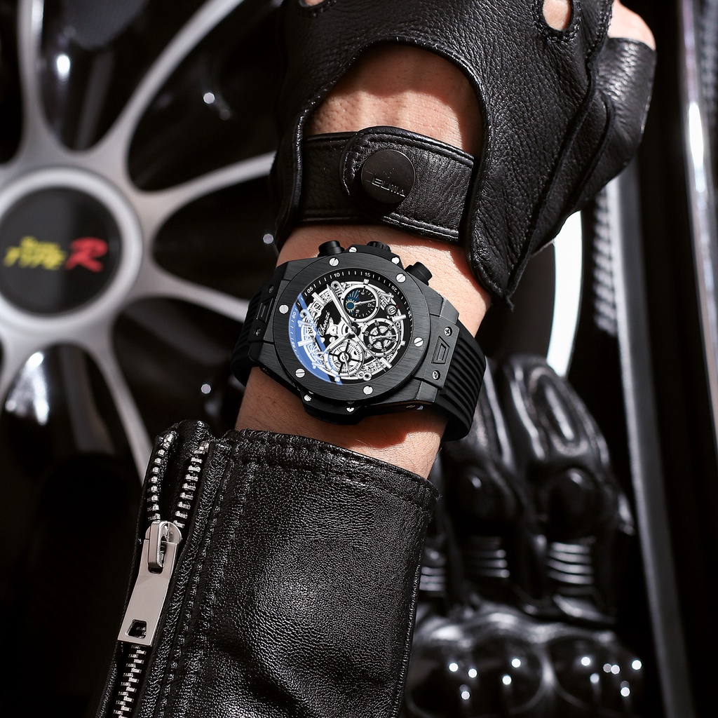 Đồng Hồ Quartz Nam Hiển Thị Chronograph Mặt Trăng