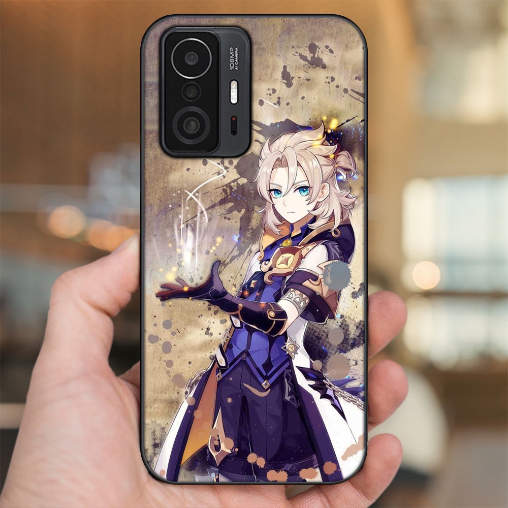 Ốp lưng Xiaomi 11T Pro 5G viền đen in hình Albedo Genshin Impact