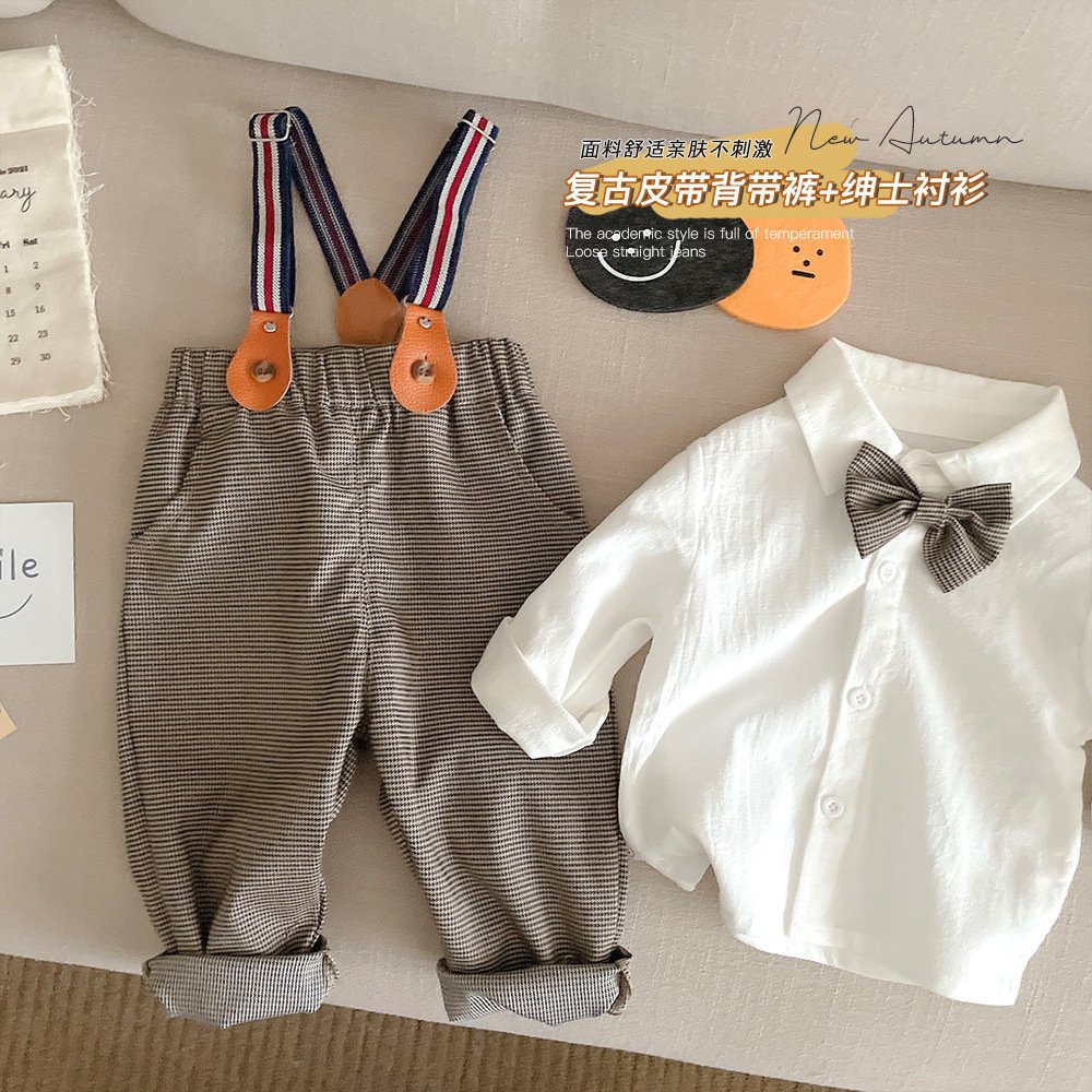 Set yếm công tử dễ thương có kèm nơ cho bé trai từ 6kg - 16kg, 6 tháng - 3 tuổi