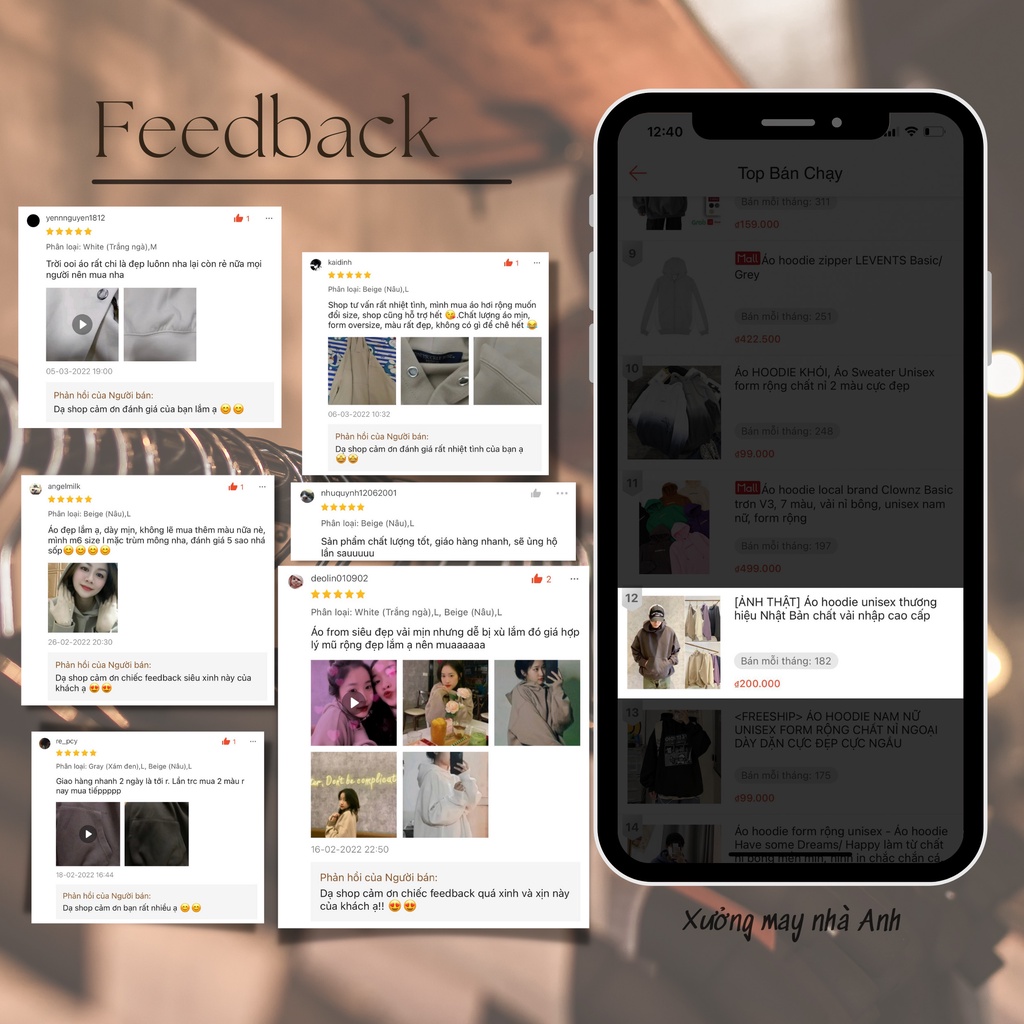 Áo hoodie unisex oversize thương hiệu Nhật Bản chất vải nhập cao cấp