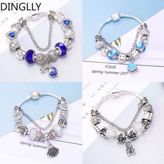 Vòng tay chuỗi hạt vỏ sò màu xanh dương thời trang diy cho nữ