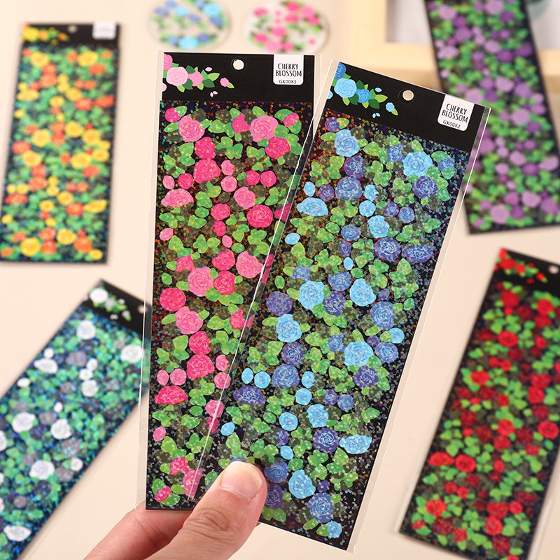 Miếng Dán Thẻ Hình Hoa Goo Đính Kim Sa GK0080