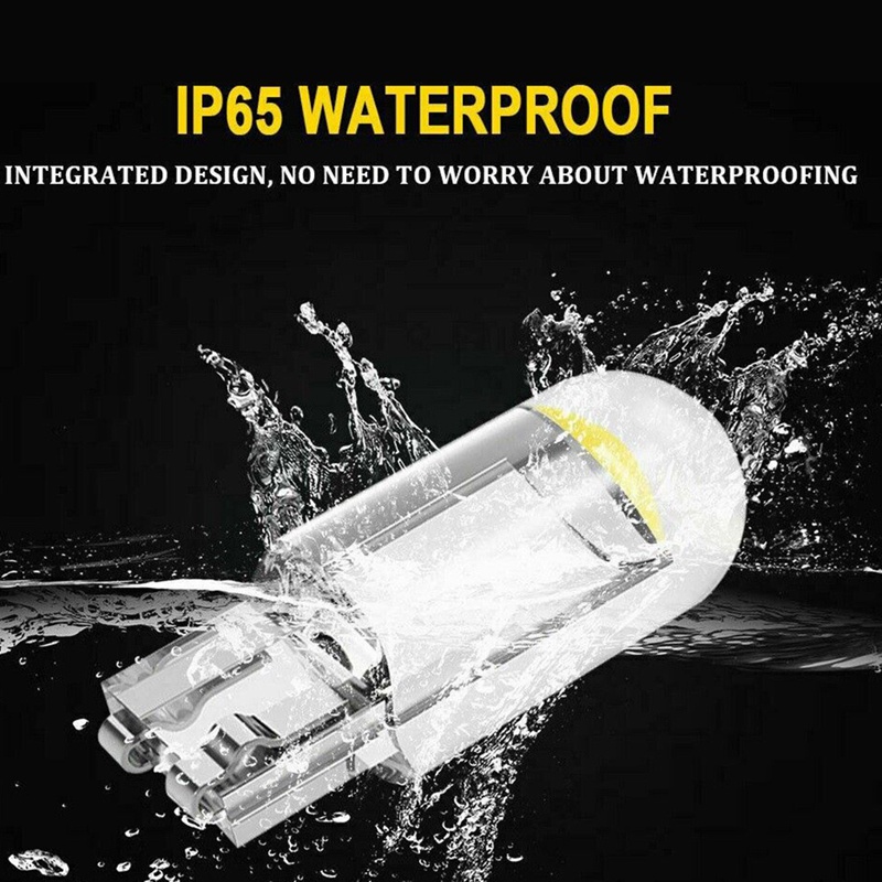 Set 200 Đèn LED W5W T10 COB 6000K Ánh Sáng Trắng / Xanh Dương 12V Gắn Biển Số Xe Hơi