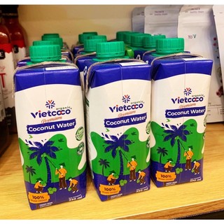  1 Thùng 12 hộp 330ml Nước Dừa Organic 100% hữu cơ Vietcoco 