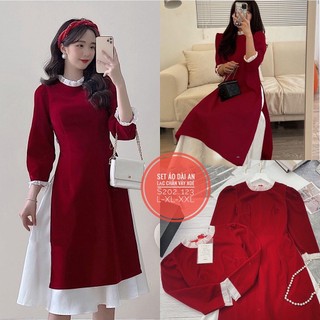 Ảnh thật bigsize đầm set áo dài cách tân + chân váy minstore.vn