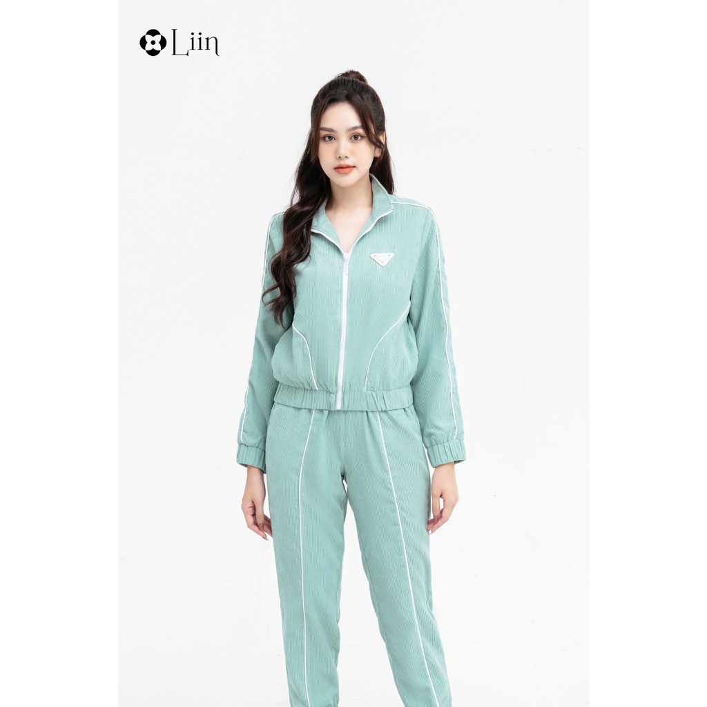 Set thể thao chất liệu nhung tăm màu xanh mint Liin Clothing ST0026