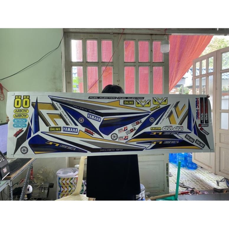 DECAL PVC 5 LỚP CHẤT LƯỢNG CAO Tem rời Exciter 2011 LC trắng xanh gp