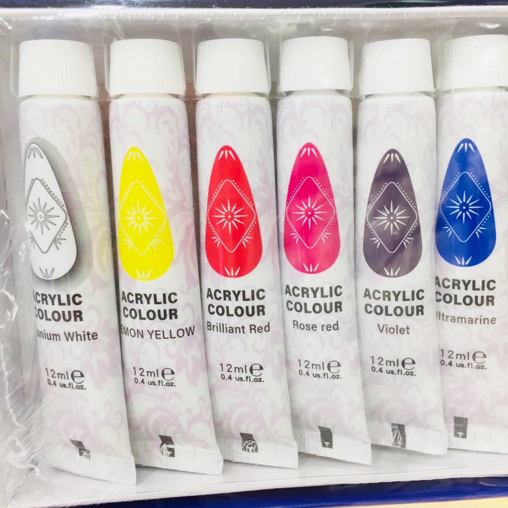 Set bột màu vẽ trang trí móng tay, bột màu vẽ cọ bản ECORFIN 12 màu