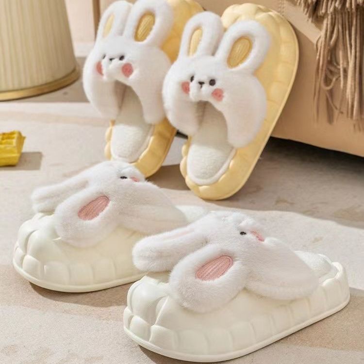 Dép Bông Đi Trong Nhà Hình Tai Thỏ Dễ Thương Lớp Trong Có Thể Tháo Rời HÀNG CÓ SẴN