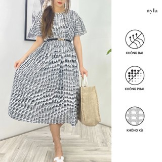 Váy suông tay bồng hoạ tiết thiết kế A151 by Nyla