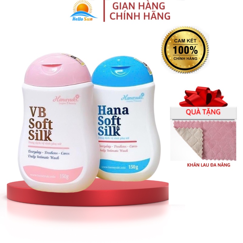 Dung dịch vệ sinh phụ nữ hana soft silk hanayuki, dung dịch hana soft silk khử mùi trẻ hóa vùng kín chai 150ml