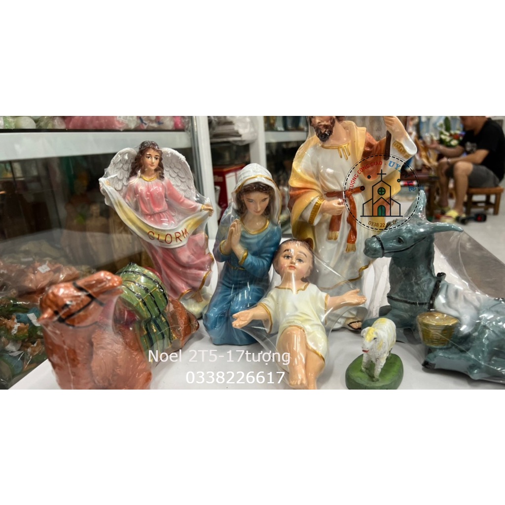 Bộ Tượng Noel Chúa Giáng Sinh - Mẫu mới nhất - Kích thước 13 đến 25cm