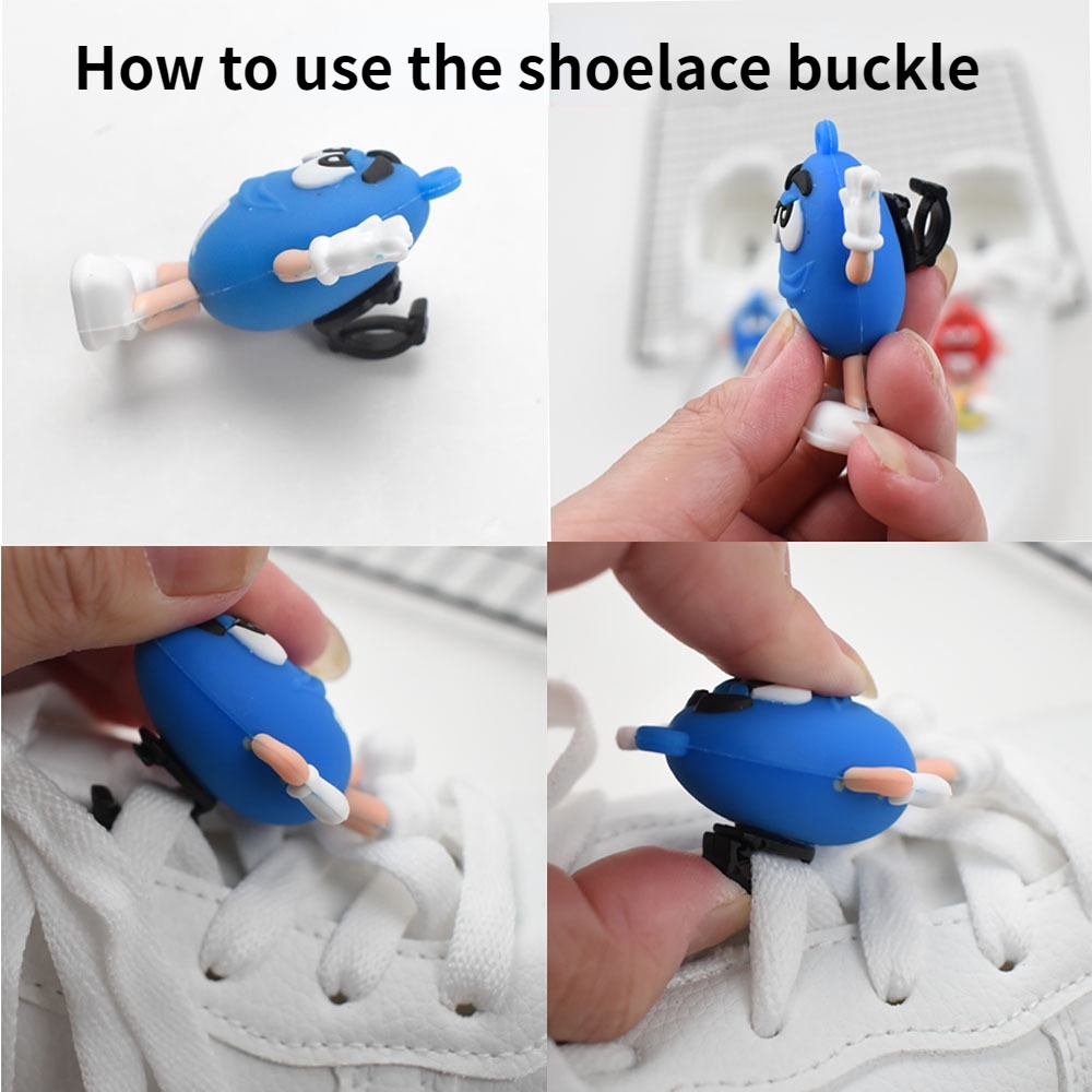 Khóa Dây Giày Hoạt Hình 3D Màu Trắng Diy