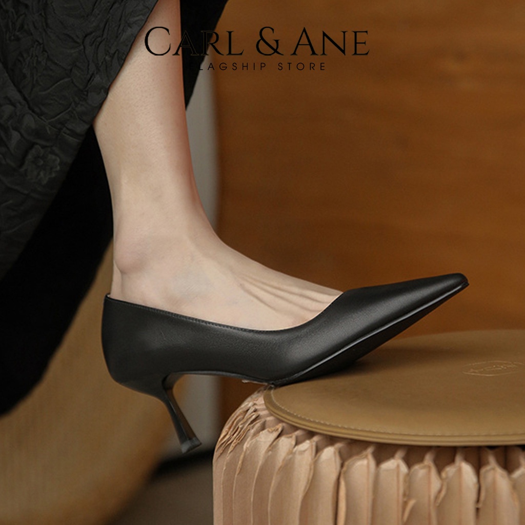 Carl & Ane - Giày cao gót nữ bít mũi đơn giản thời trang màu nude _ EP010