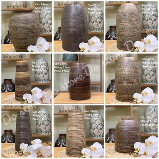 Lọ hoa gốm sứ Bát Tràng, lọ cắm hoa decor trang trí, lọ chuông cắm đào, mận, lựu