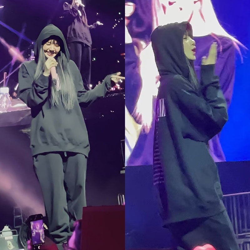 Áo Hoodie Cotton Dáng Rộng In Hình BLACKPINK Tour Dallas JISOO JENNIE Ross LISA Phong Cách Đường Phố Hàn Quốc Cho Nam Và Nữ