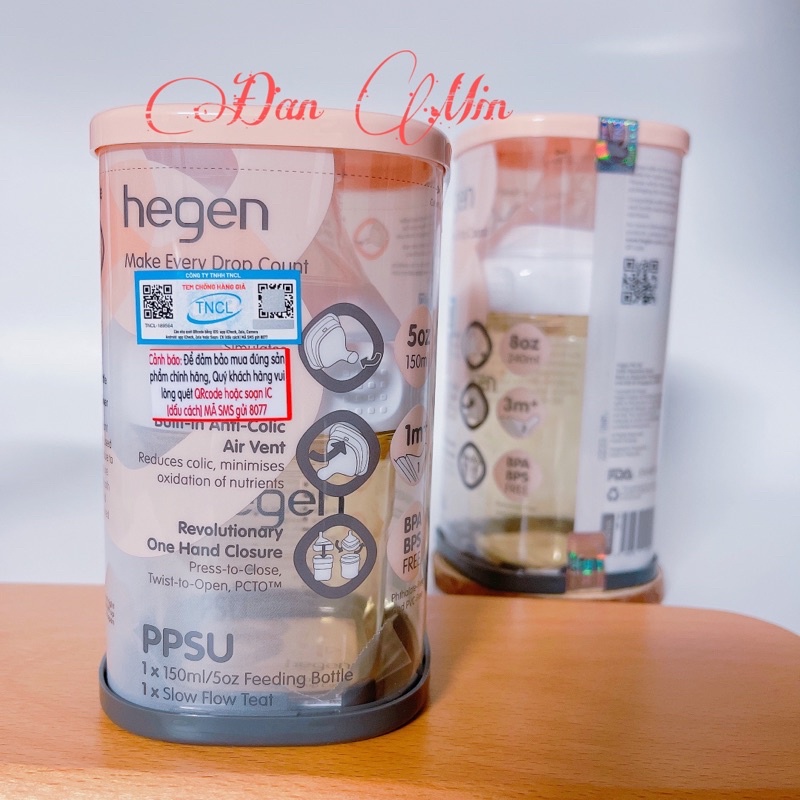 Tặng Sticker- Bình sữa Hegen chính hãng 60ml 150ml 240ml 330ml fullbox, tách set hỗ trợ đổi núm 1 2 3 Y tại Long Biên HN