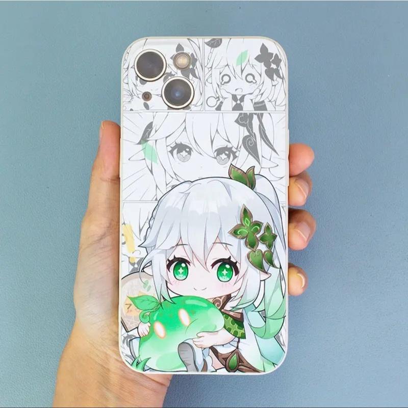 Ốp BVC iphone anime Cute Nahida vuông bảo vệ cam 6/6splus/7/7plus/8/8plus/x/xr/xs/11/12/13/14/pro/max/plus/promax